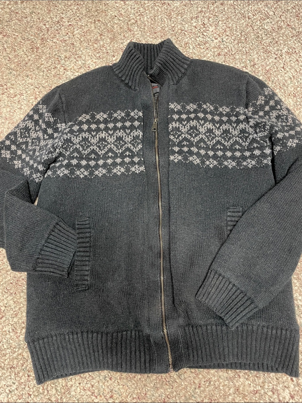 Emmanuel ungaro fleece lined zip front sweater